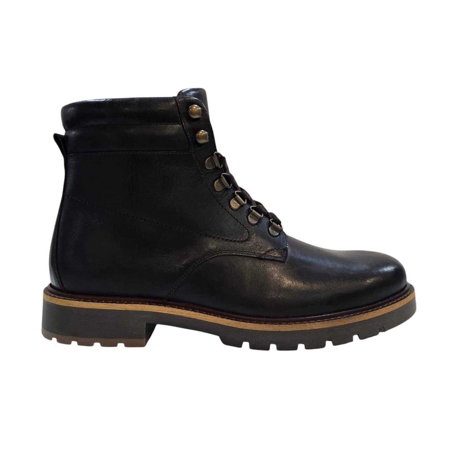 Dark Brown - Front - Firetrap Mens Portal Leather Hiking Boots