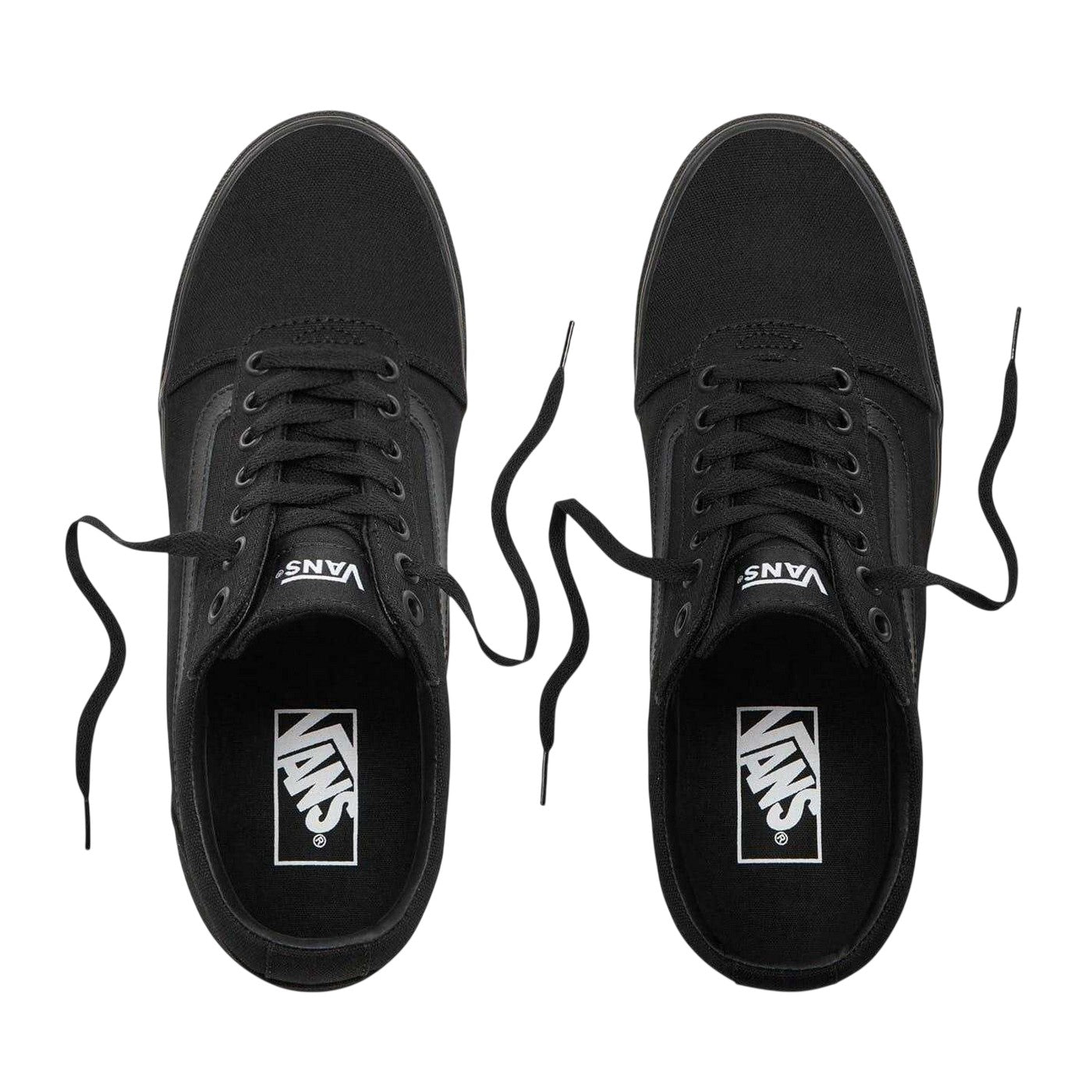 Black - Back - Vans Childrens-Kids Ward Suede Low Cut Trainers