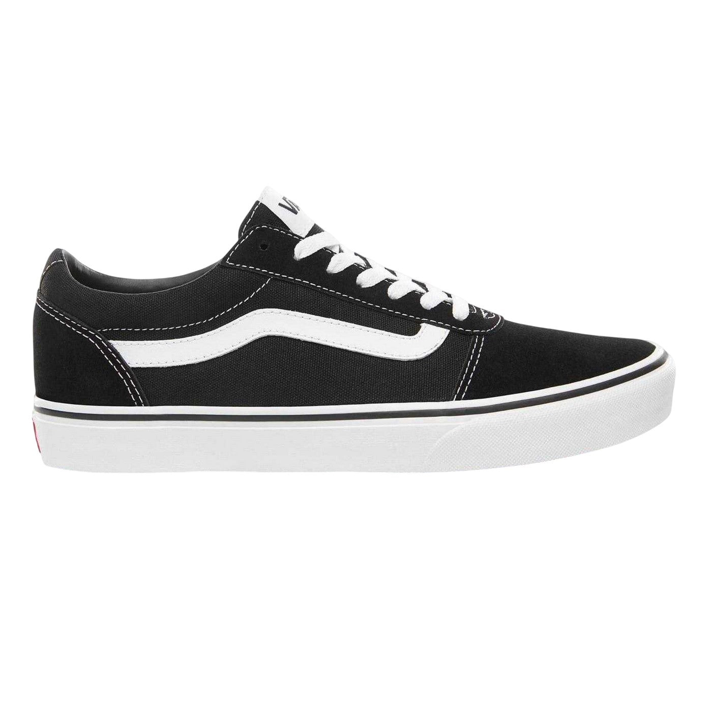 Black-White - Front - Vans Childrens-Kids Ward Suede Low Cut Trainers