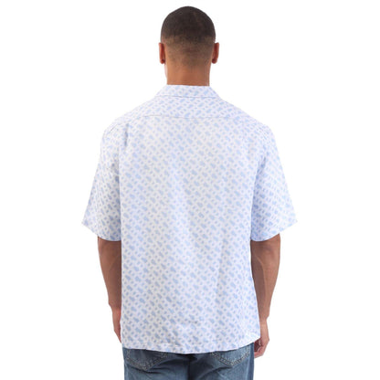 Blue - Back - Boss Mens C-Lars-252 Lyocell Short-Sleeved Shirt