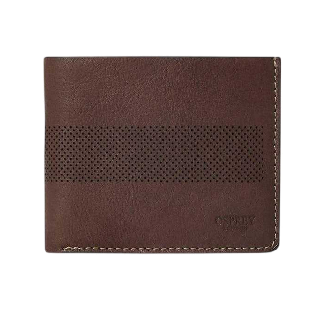 Chocolate Brown - Front - Osprey Arthur Perforated Leather Wallet