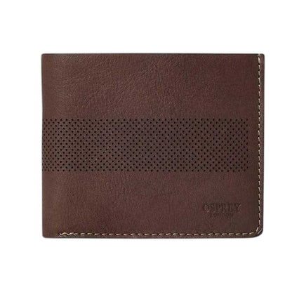 Chocolate Brown - Front - Osprey Arthur Perforated Leather Wallet