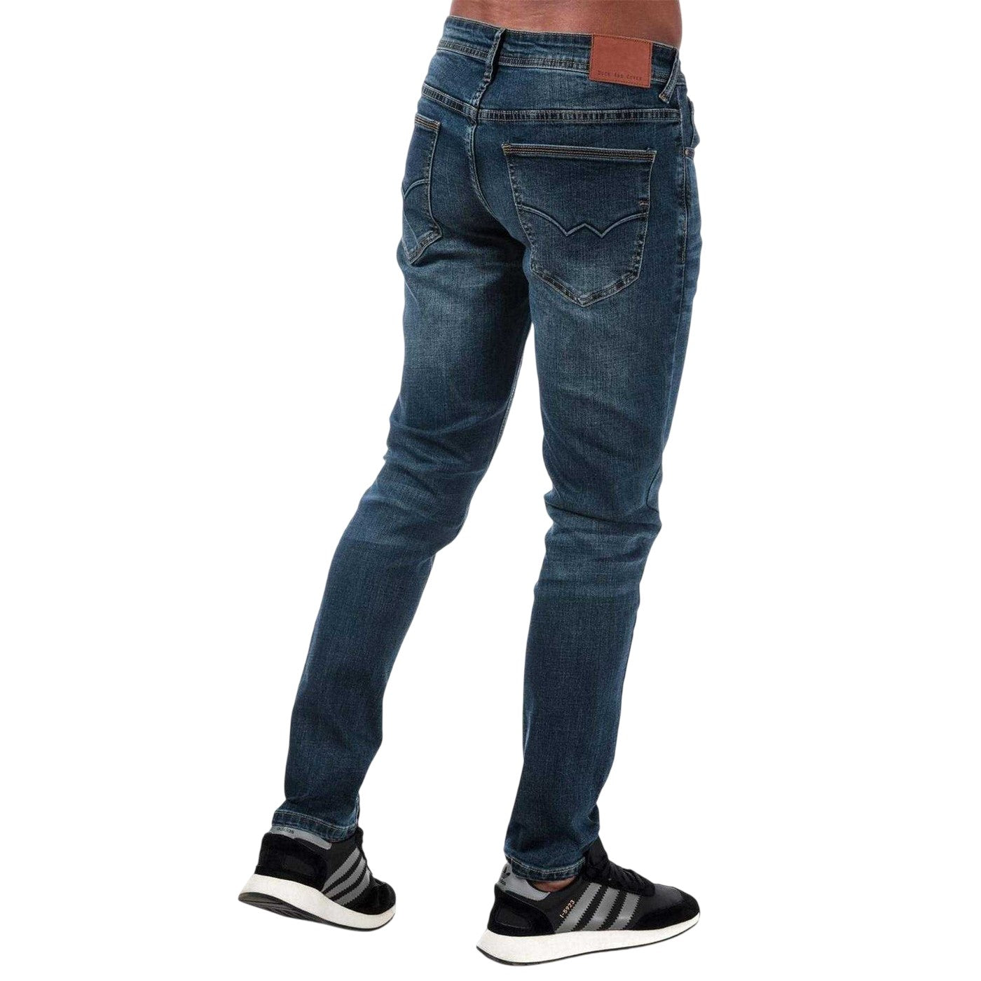 Denim - Back - Duck and Cover Mens Overbug Denim Tapered Jeans