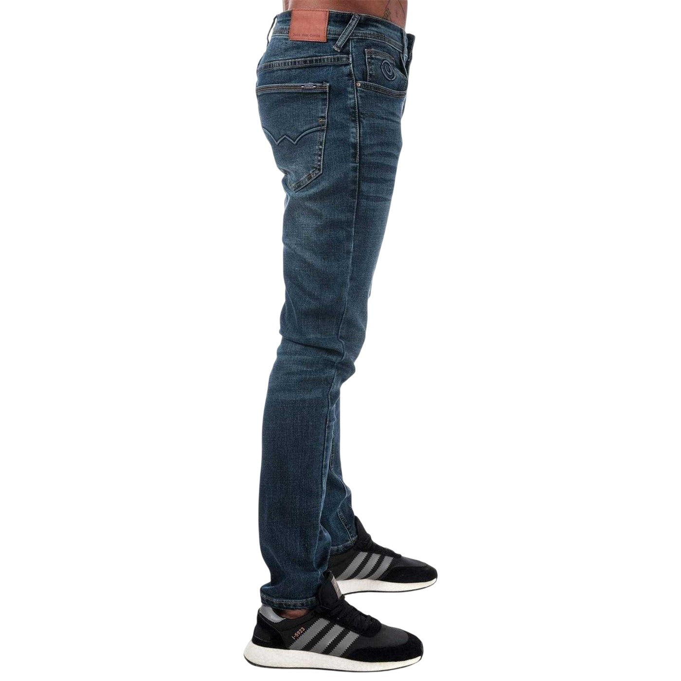 Denim - Side - Duck and Cover Mens Overbug Denim Tapered Jeans