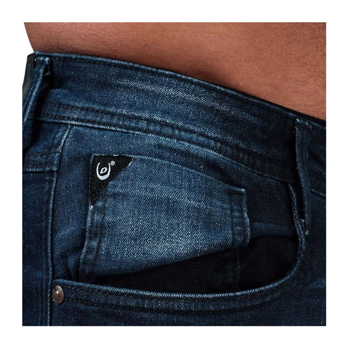 Dark Blue - Side - Duck and Cover Mens Maylead Slim Jeans