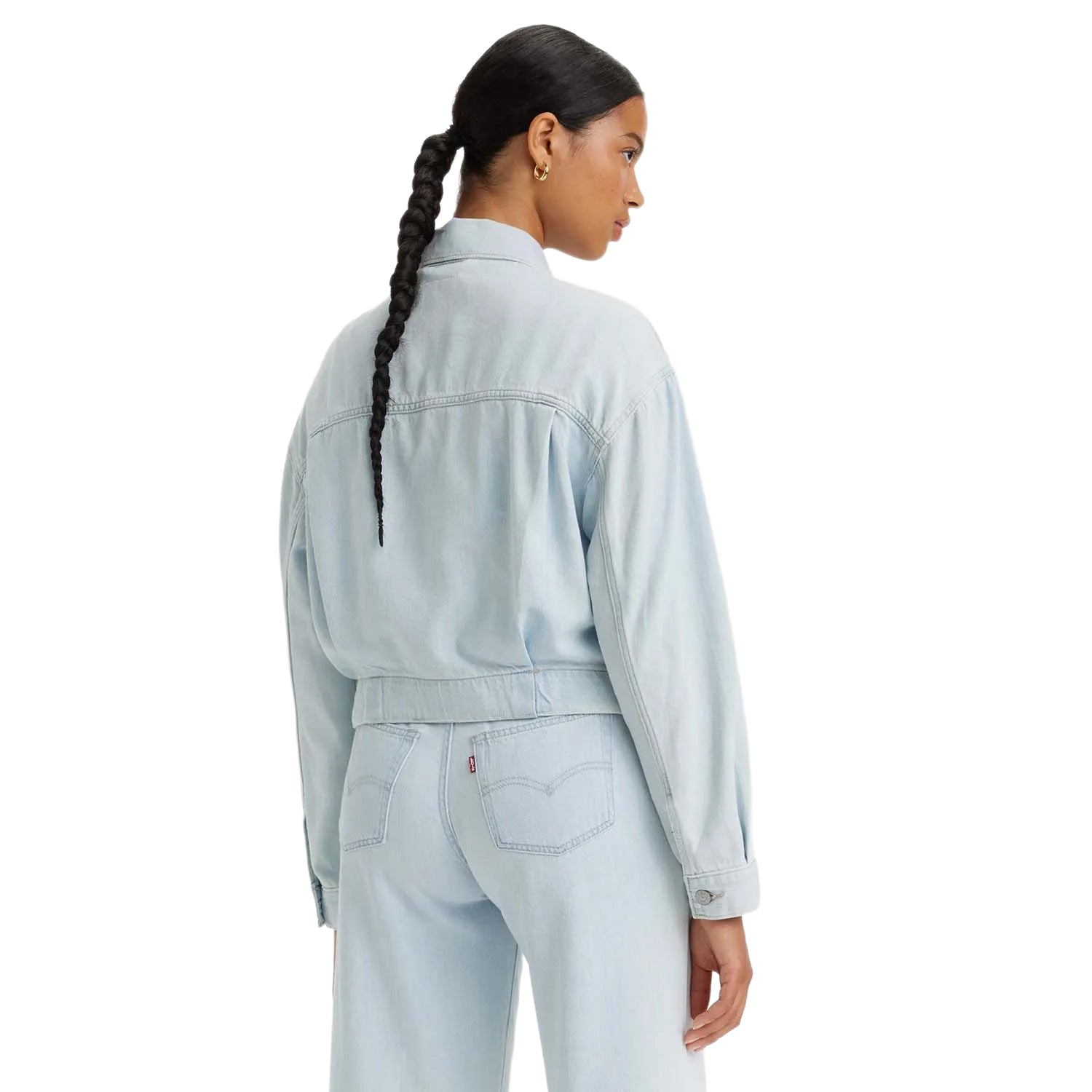 Light Blue - Side - Levis Womens-Ladies Lightweight Trucker Jacket