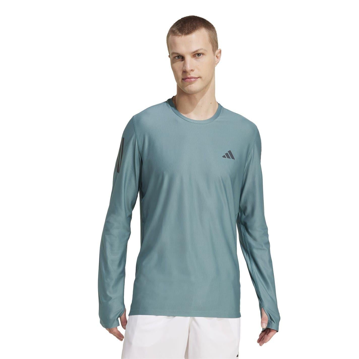 Teal - Lifestyle - Adidas Mens Own The Run Top