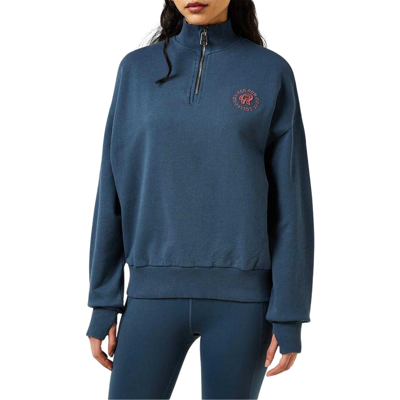 Midnight - Side - Red Run Womens-Ladies Cotton Jumper