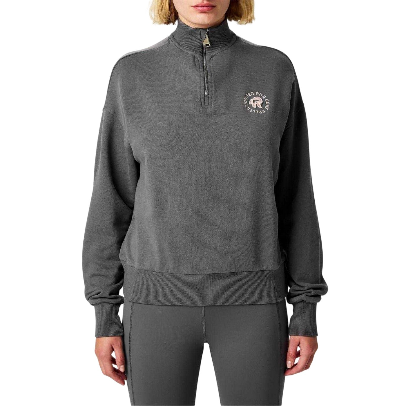 Grey - Front - Red Run Womens-Ladies Cotton Jumper