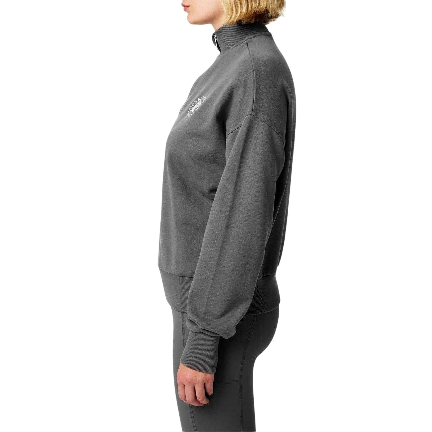 Grey - Side - Red Run Womens-Ladies Cotton Jumper