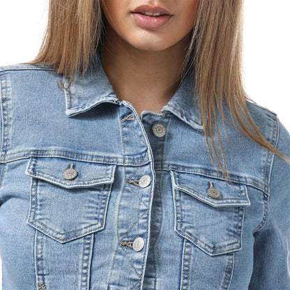 Light Blue Faded - Side - Only Womens-Ladies Wonder Life Denim Jacket