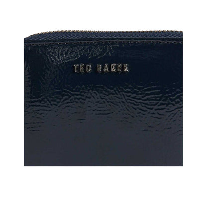 Navy - Side - Ted Baker Crinkled Logo Wallet