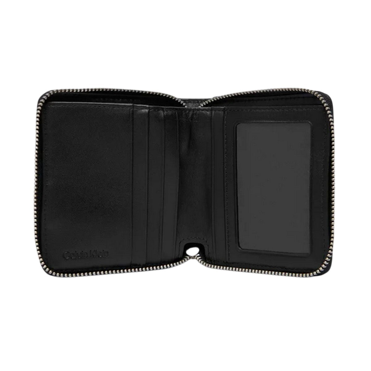 Black - Side - Calvin Klein Basket Weave Leather Wallet
