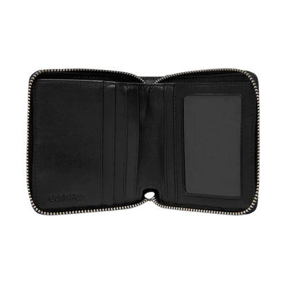 Black - Side - Calvin Klein Basket Weave Leather Wallet