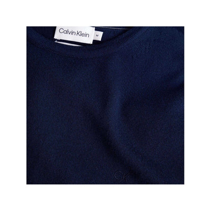 Navy - Side - Calvin Klein Mens Merino Wool Regular Jumper