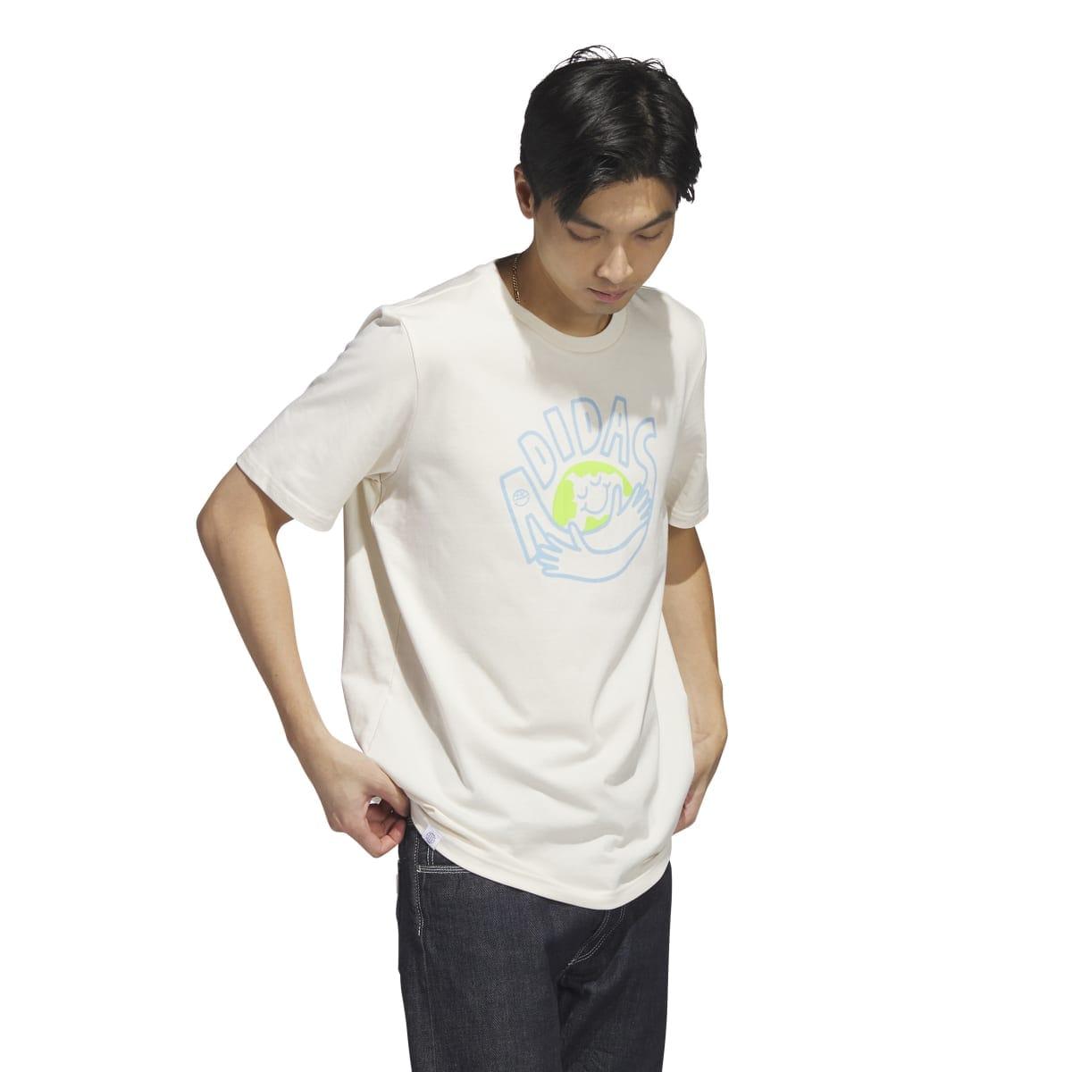 Natural - Lifestyle - Adidas Mens Change Through Graphic Sports T-Shirt