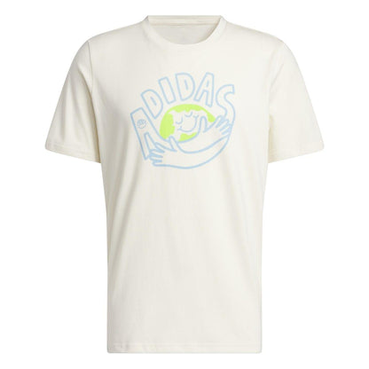 Natural - Front - Adidas Mens Change Through Graphic Sports T-Shirt