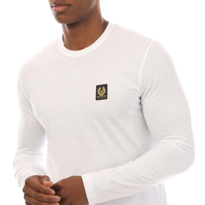 White - Side - Belstaff Mens Long-Sleeved T-Shirt