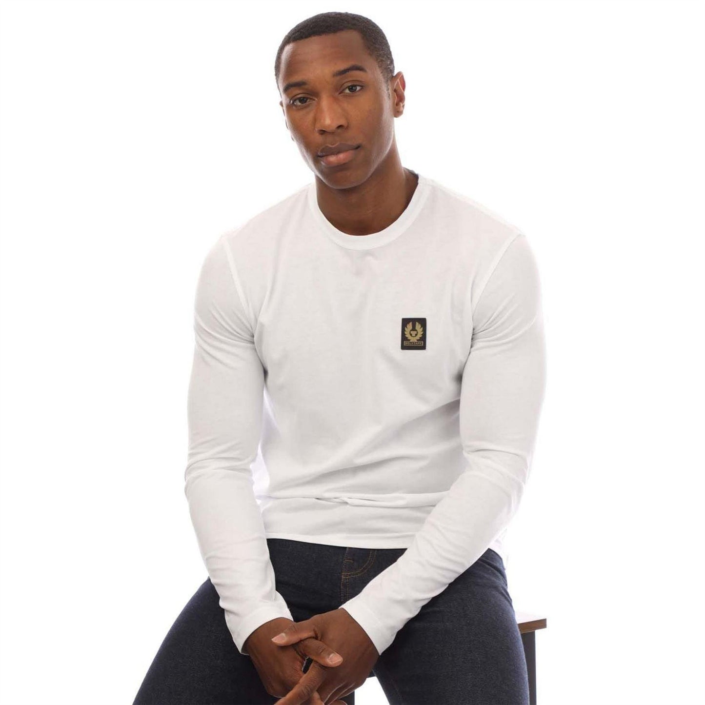 White - Lifestyle - Belstaff Mens Long-Sleeved T-Shirt