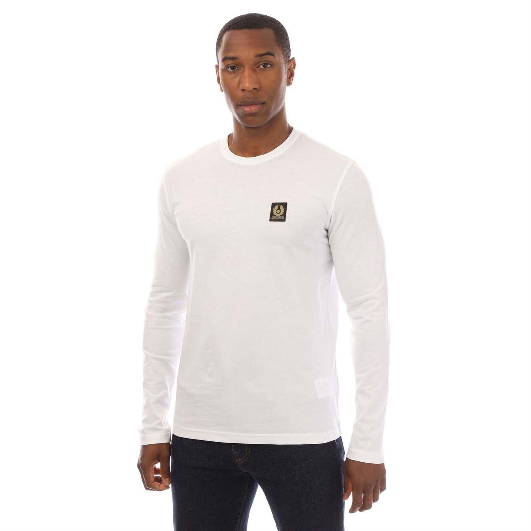 White - Front - Belstaff Mens Long-Sleeved T-Shirt