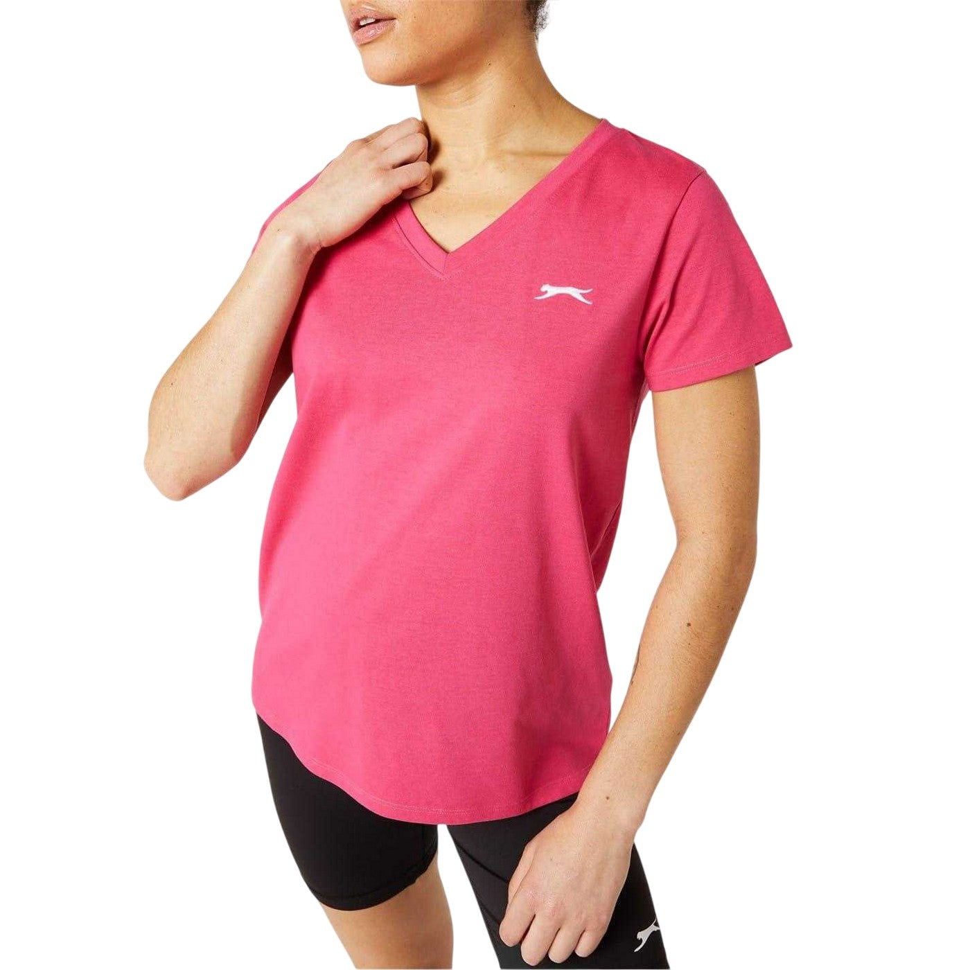 Bright Pink - Side - Slazenger Womens-Ladies T-Shirt