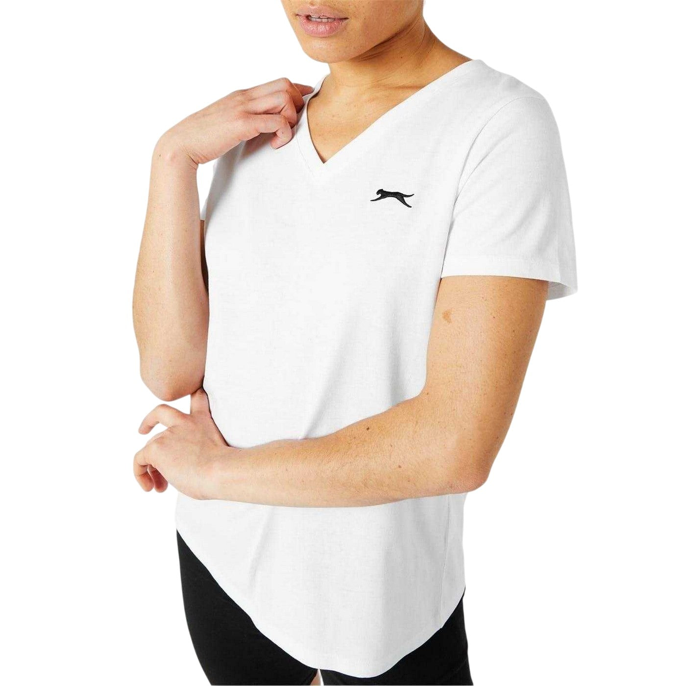 White - Side - Slazenger Womens-Ladies T-Shirt