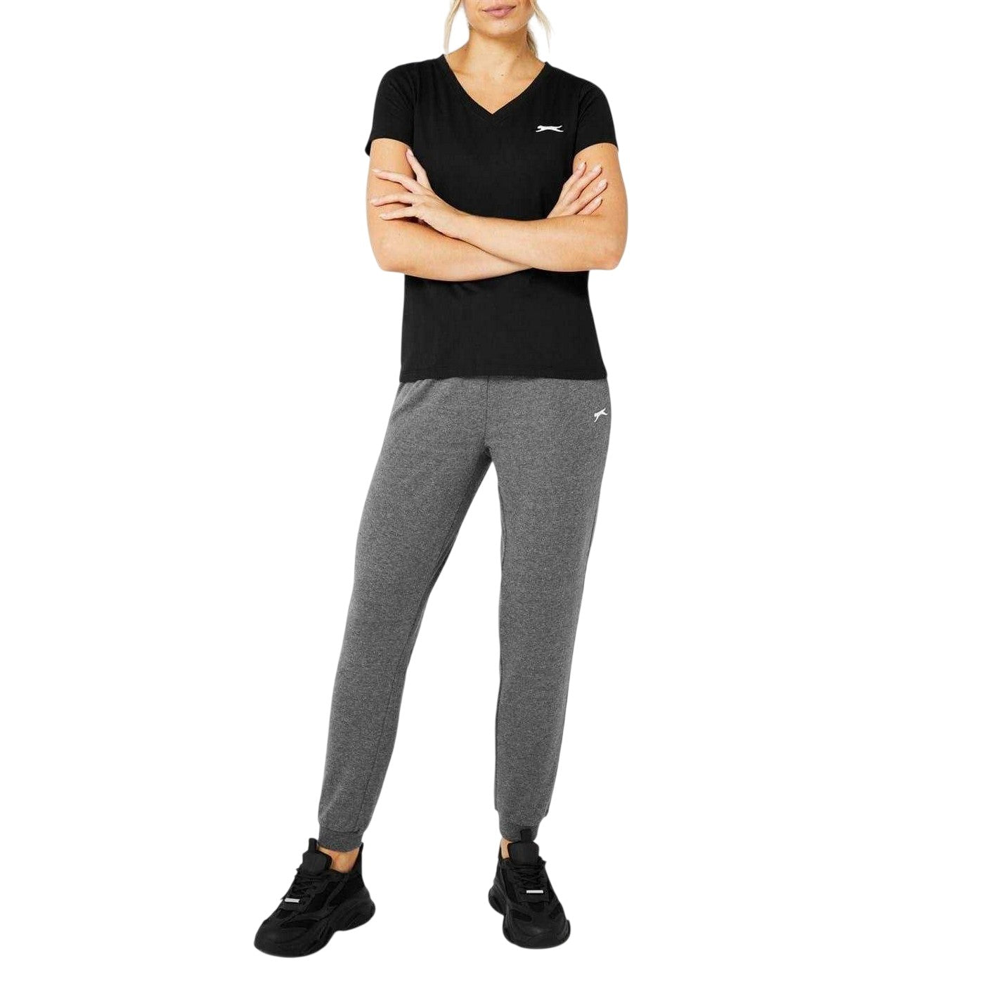 Black - Side - Slazenger Womens-Ladies T-Shirt