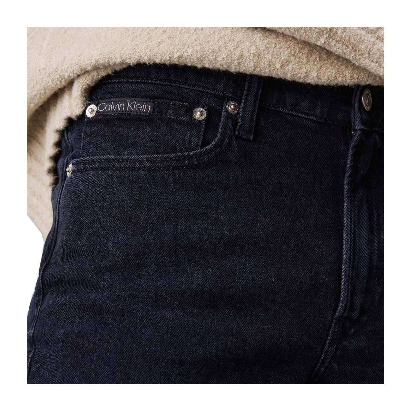 Denim - Side - Calvin Klein Mens Recycled Cotton Tapered Jeans