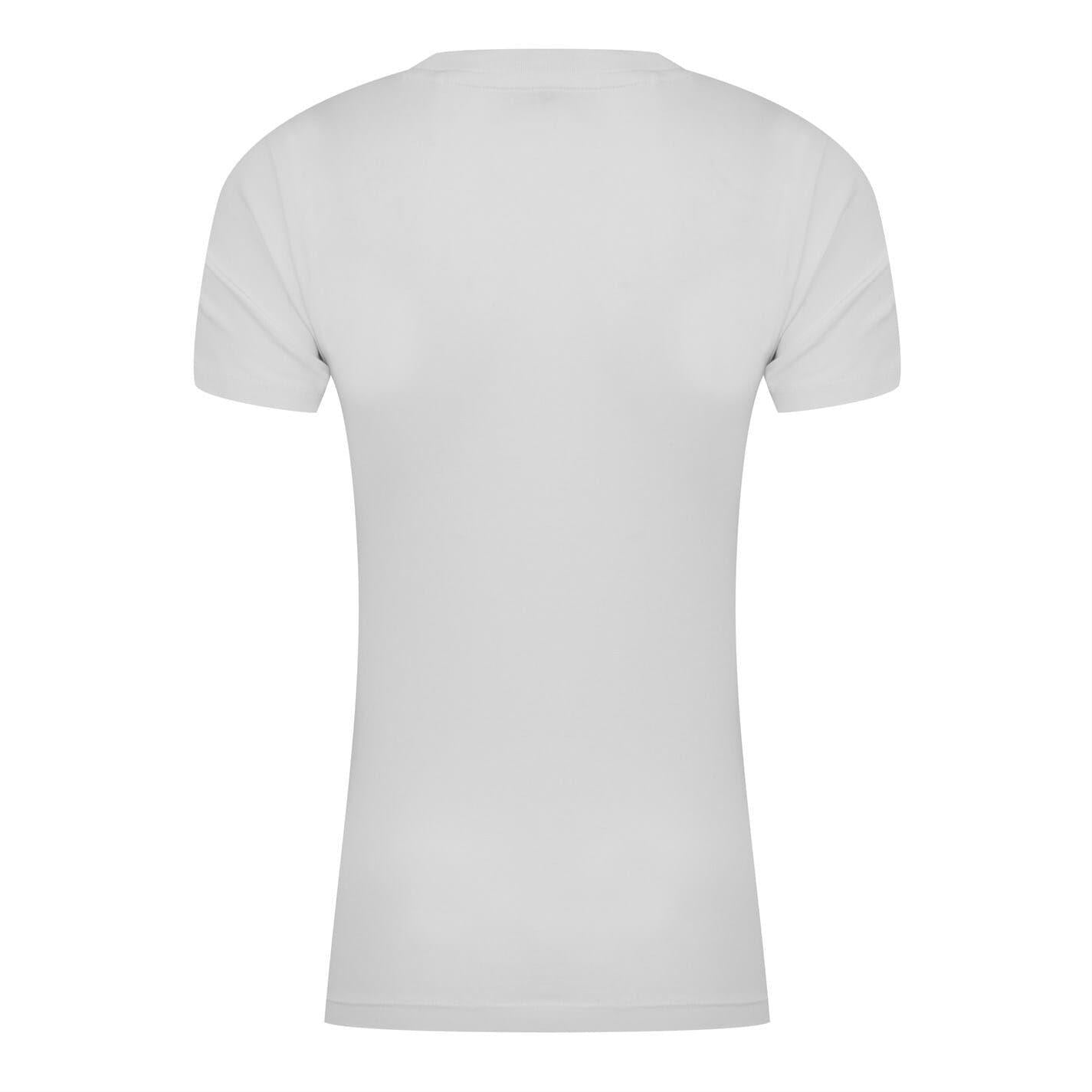 Pure White - Back - Guess Womens-Ladies Logo Cotton T-Shirt