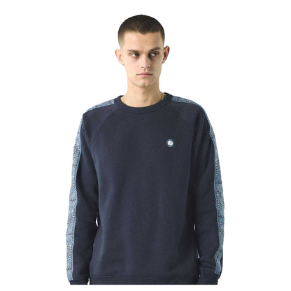 Navy - Side - Pretty Green Mens Paisley Regular Raglan Sweatshirt