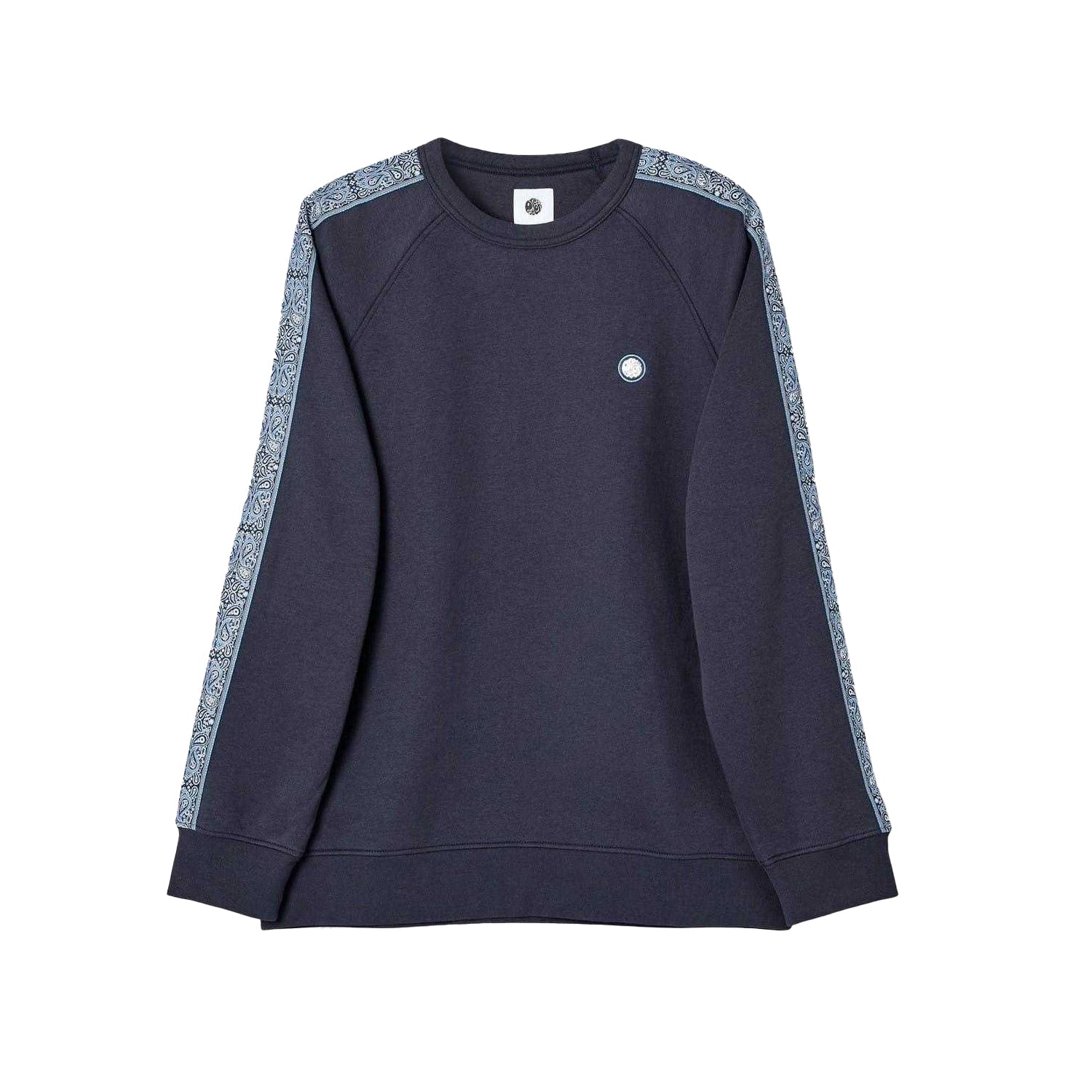 Navy - Front - Pretty Green Mens Paisley Regular Raglan Sweatshirt