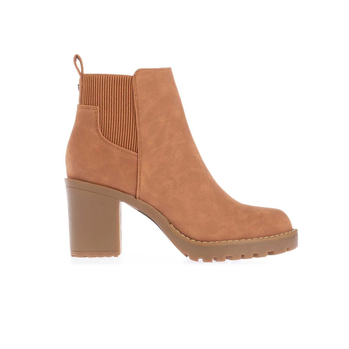 Cognac - Side - Only Womens-Ladies Barbara Heeled Chelsea Boots