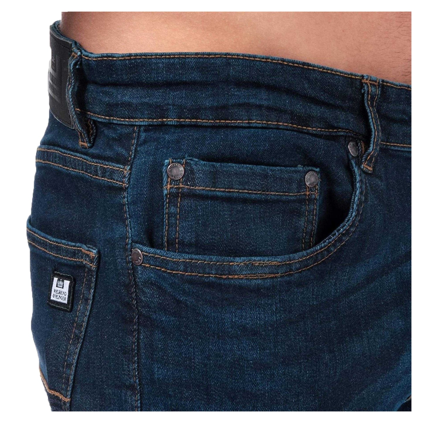 Denim - Side - Weekend Offender Mens Denim Tapered Jeans