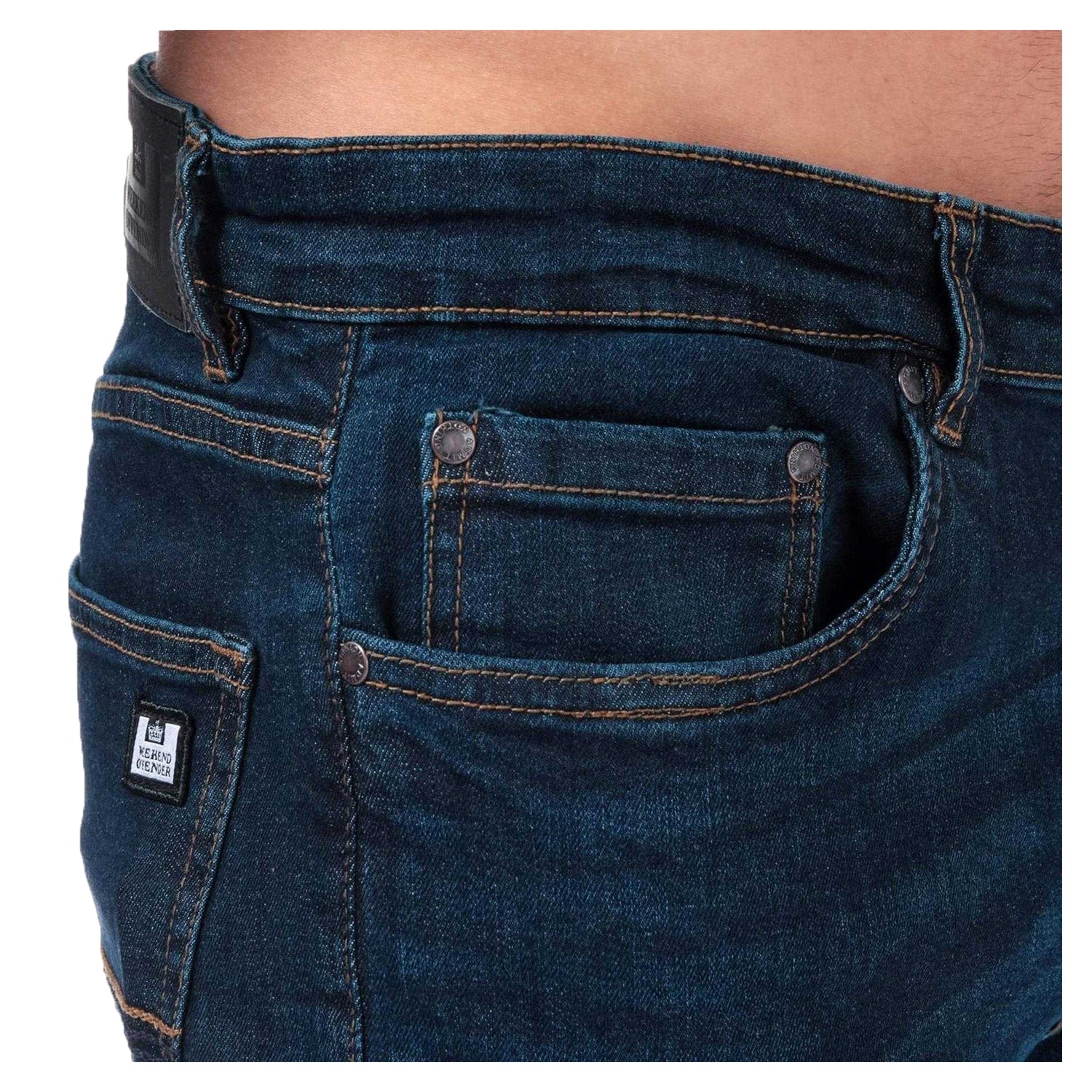 Denim - Side - Weekend Offender Mens Denim Tapered Jeans