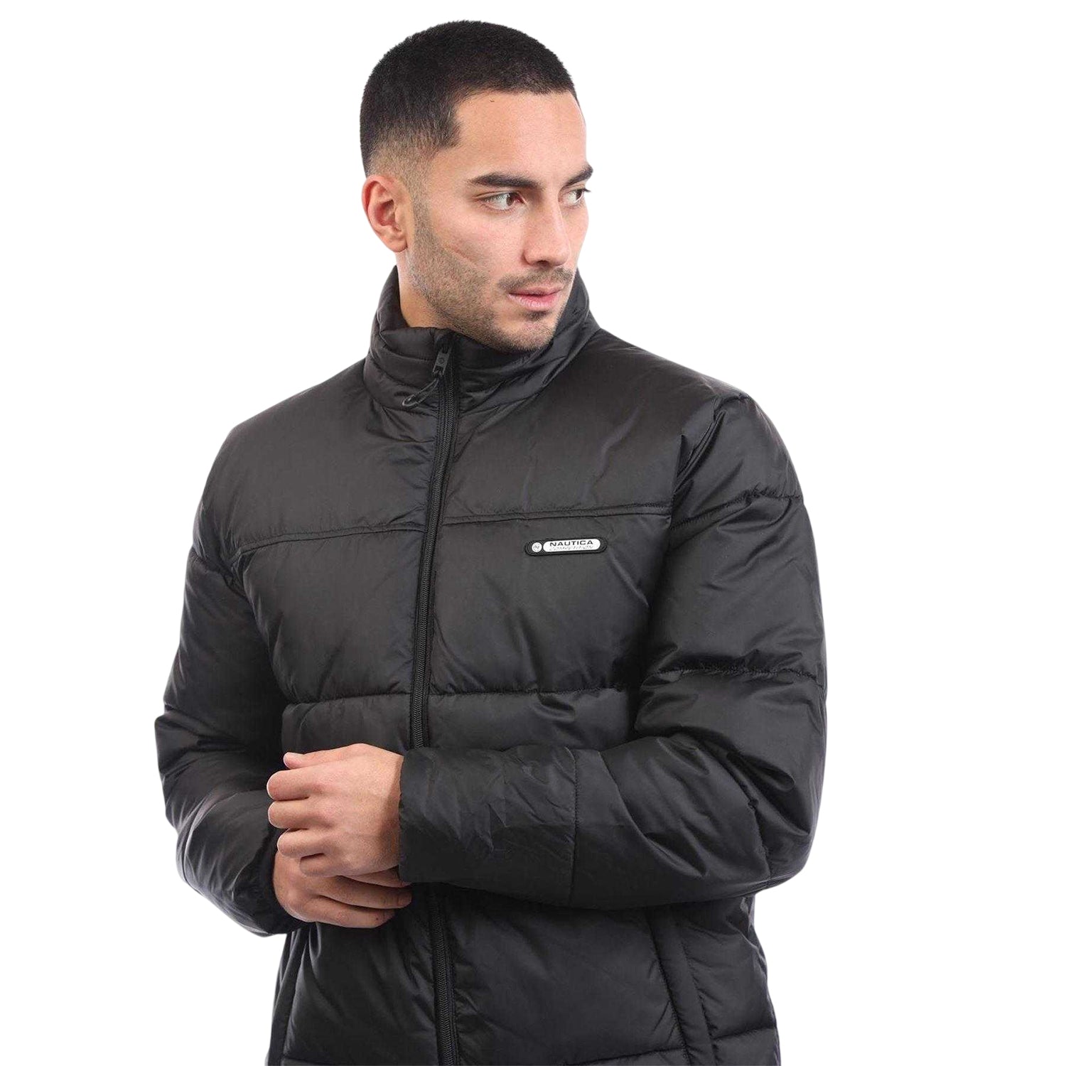 Black - Side - Nautica Mens Regular Puffer Jacket