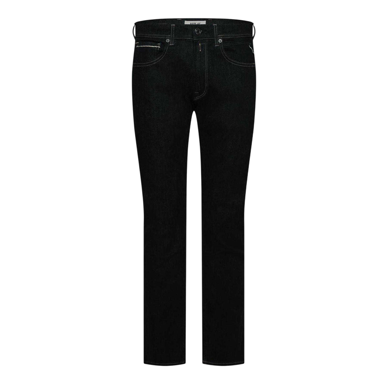 Blue - Front - Replay Mens Denim Straight Jeans
