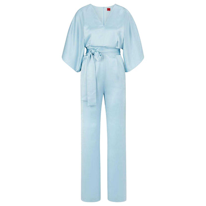 Light Blue - Front - Hugo Boss Womens-Ladies Kalaisa-1 Kimono Sleeve Jumpsuit
