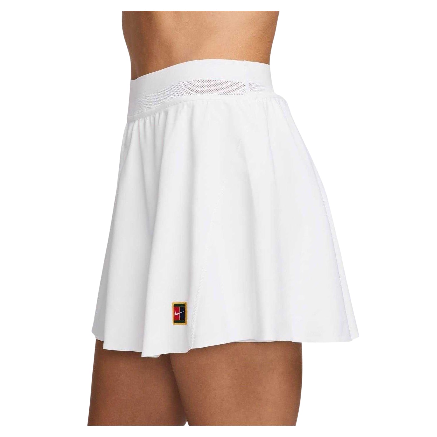 White - Side - Nike Womens-Ladies Elasticated Pleated Tennis Skort