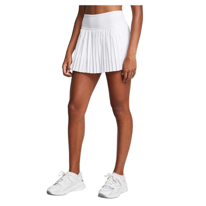 White - Side - Under Armour Womens-Ladies Pleated Side Pocket Regular Sport Skort