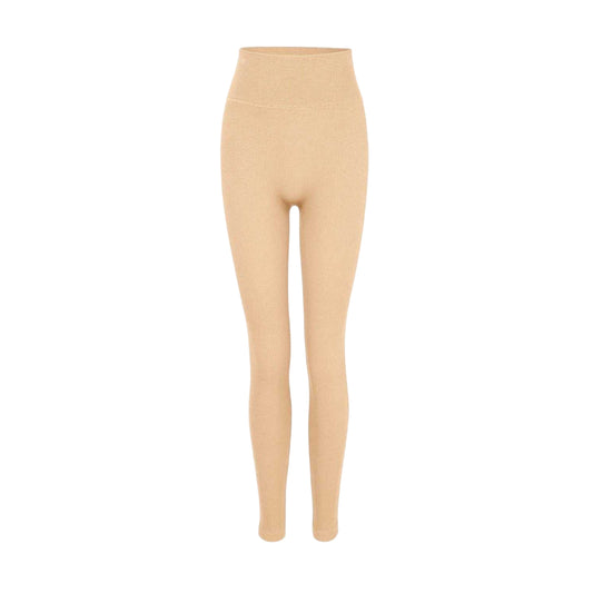 Nude - Front - Miso Womens-Ladies Recycled Nylon High Waist Leggings