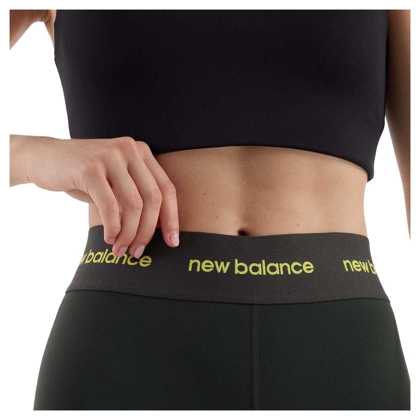 Black - Side - New Balance Womens-Ladies High Rise Fitted Leggings