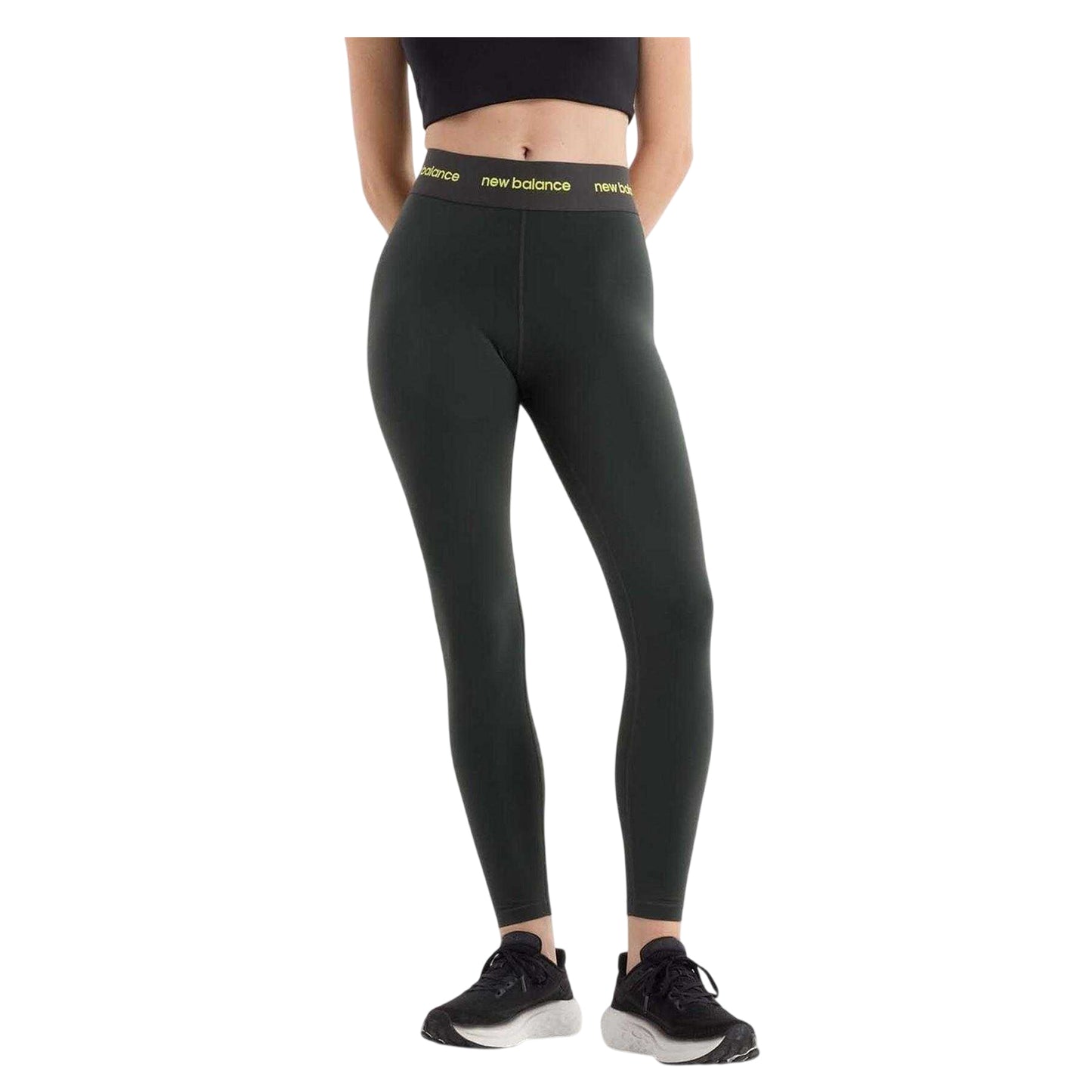 Black - Front - New Balance Womens-Ladies High Rise Fitted Leggings