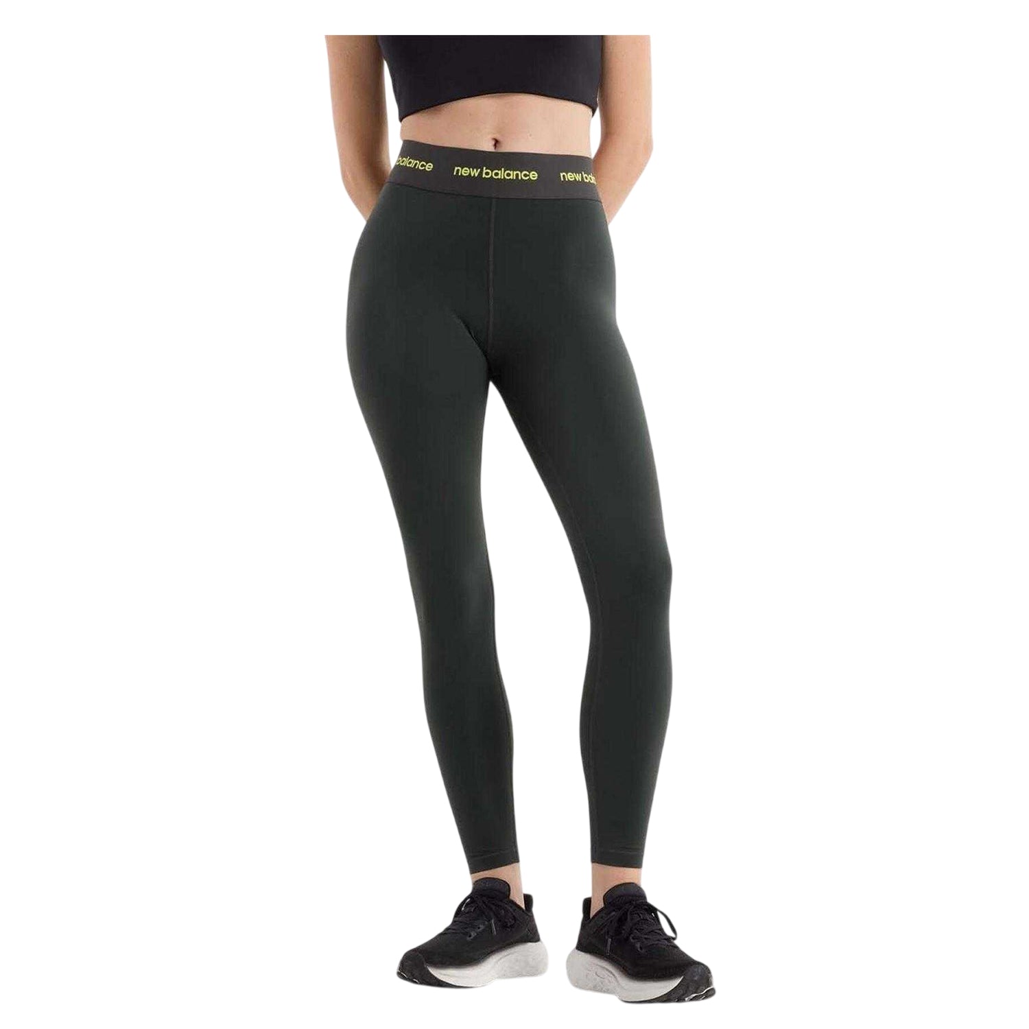 Black - Front - New Balance Womens-Ladies High Rise Fitted Leggings