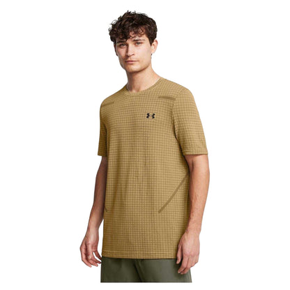 Brown - Side - Under Armour Mens HeatGear Seamless Regular T-Shirt