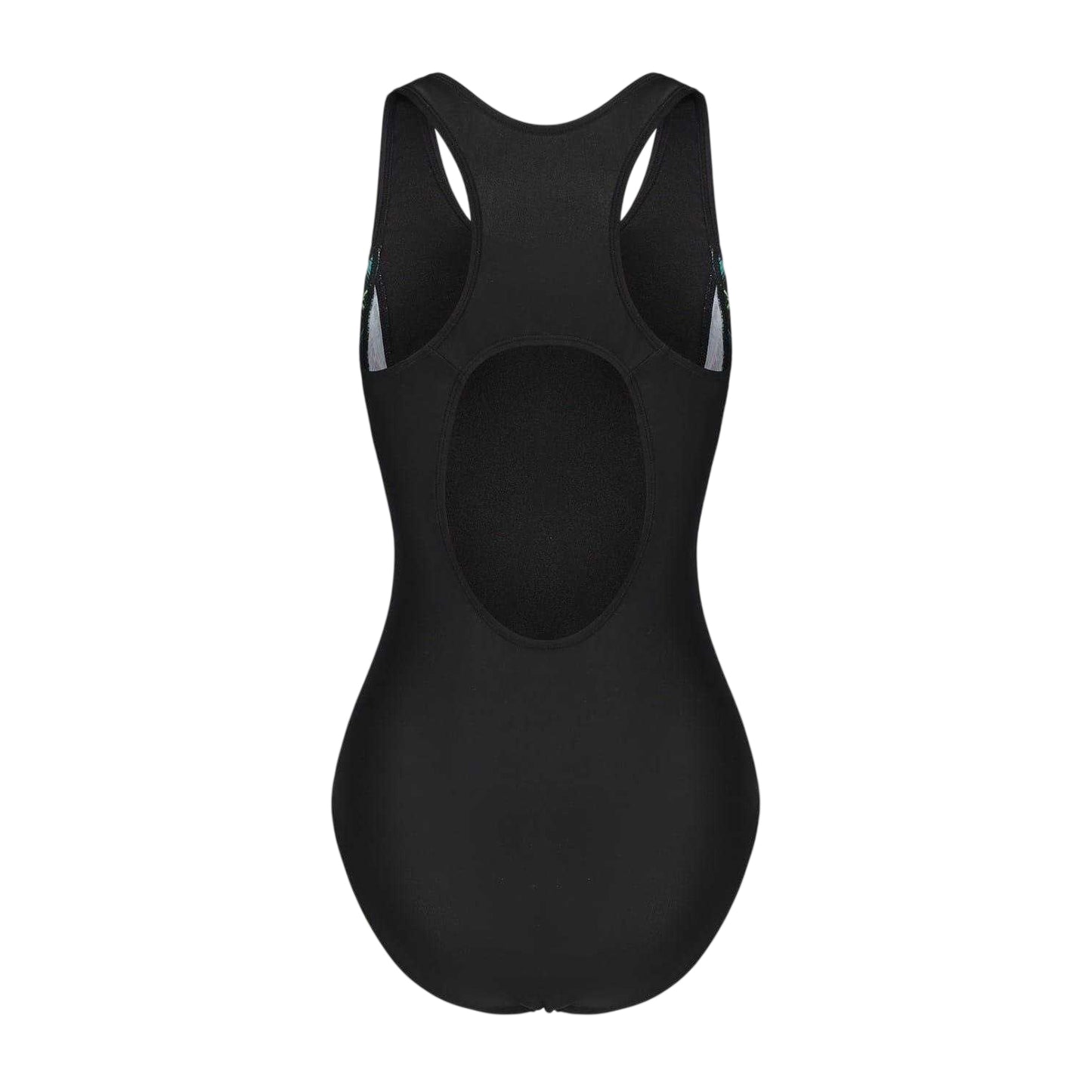 Black-Green Print - Back - Slazenger Womens-Ladies One Piece Swimsuit
