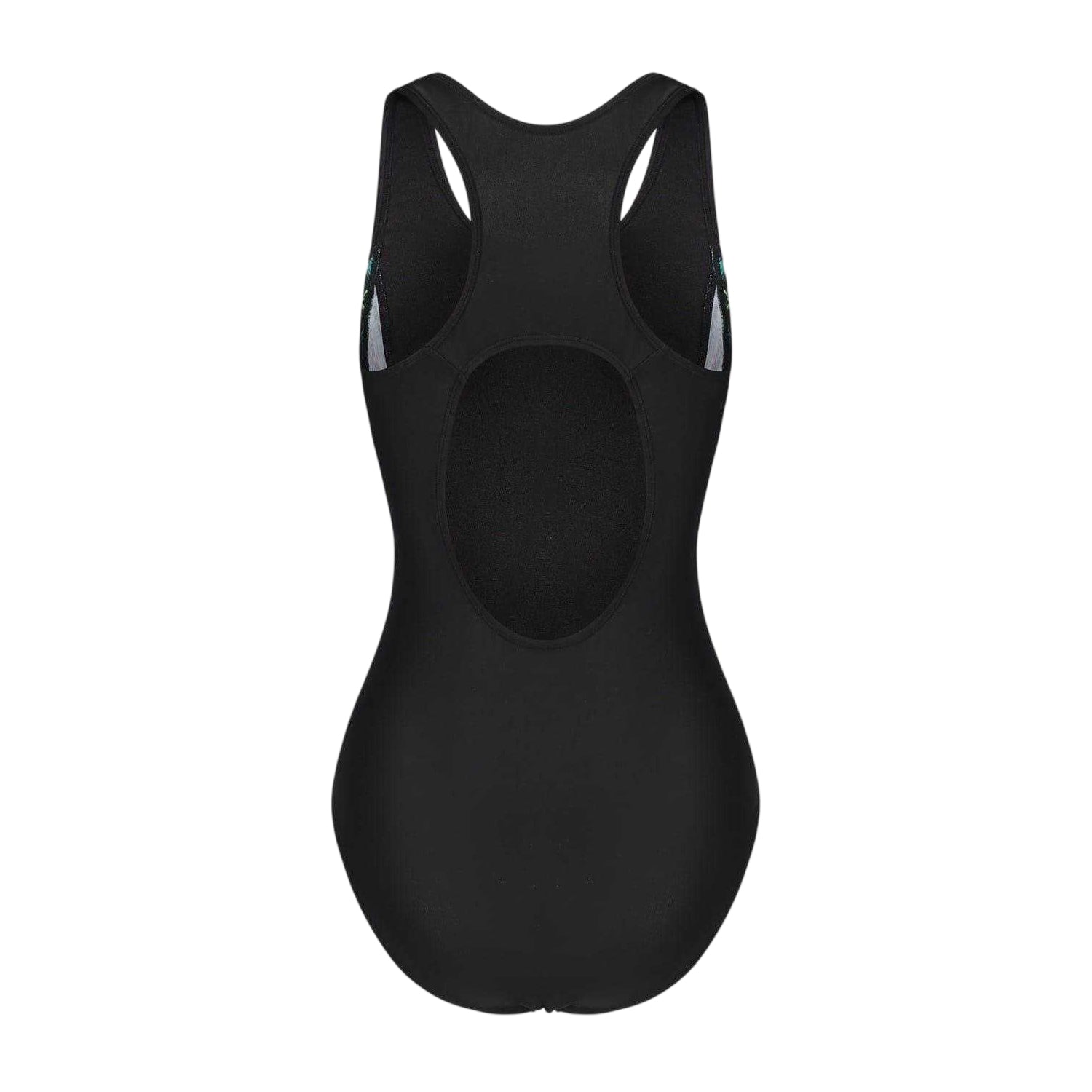 Black-Green Print - Back - Slazenger Womens-Ladies One Piece Swimsuit