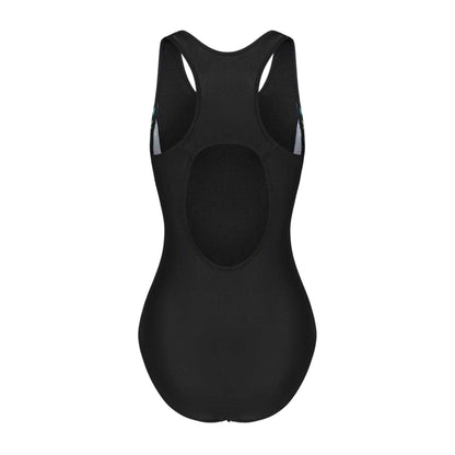 Black-Green Print - Back - Slazenger Womens-Ladies One Piece Swimsuit
