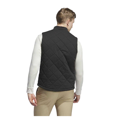 Black - Back - Adidas Mens Golf Quilted Recycled Polyester Gilet