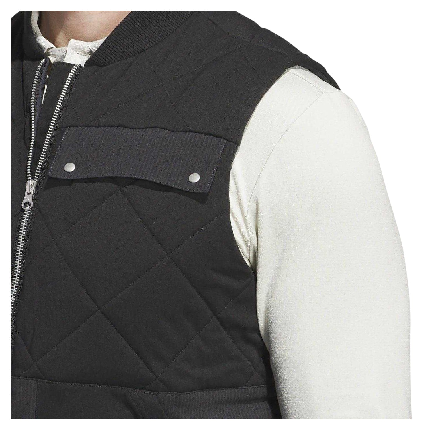 Black - Side - Adidas Mens Golf Quilted Recycled Polyester Gilet