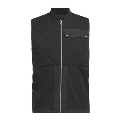 Black - Front - Adidas Mens Golf Quilted Recycled Polyester Gilet